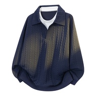 Pullover Fake Two-Piece Sweatshirt Bottoming Shirt Japanese Style All-Match Fake Two-Piece Stitching