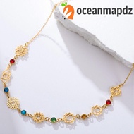 OCEANMAPDZ Chakra Charm Choker, Choker Style Gold Color 7 Chakra Necklace, Transformation Pendant St