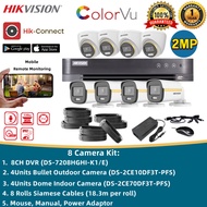 Hikvision CCTV Camera Package Set 2MP HD Full-Color With Audio CCTV Security Systems 4/8 Channel Complete CCTV Set