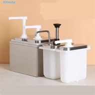 LEOTA Sauce Dispenser Pump, Stainless Steel Hand Pressed Syrup Fructose Squeeze Bottle, Milk Tea Sho
