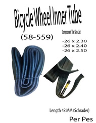 Bicycle Inner Tube 26 x 2.30 / 2.40 /2.50  (AV 48MM )