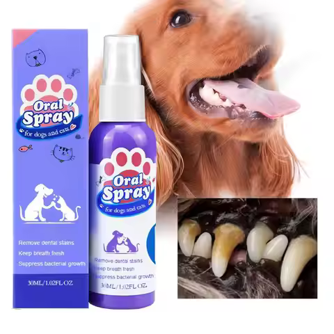 Pet Teeth Cleaning Spray Oral Care Remove Tooth Stains Keep Fresh Breath for Cats Dogs Teeth Whiteni