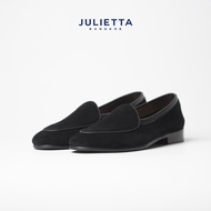JULIETTA - Belgian Loafer Suede : Black (Unlined)