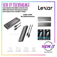 Lexar E300 M.2 PCIe NVMe & E350 M.2 PCIe NVMe/SATA SSD M.2 SSD Enclosure USB3.2 Gen2 Supports Up to 