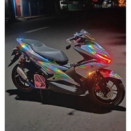 Stiker Skotlet laser chrome putih lentur stiker hologram pelangi Skotlet hologram