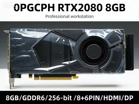 nvidia RTX 2080 GPU 0PGCPH 8GB GDDR6 256-bit graphics card support PCI-E 3.0 HDMI DP 8+6pin for Desk
