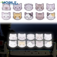 [ Featured ] Personalised Decals - Cartoon Cat Stickers - Night Warning Signs - Body Scratches Blocking Decor - Reflective Car Sticker - for Motorcycle Electric Bicycle Helmetb