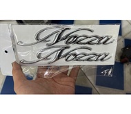 Cặp tem chữ nổi dán xe Nozza xi trắng