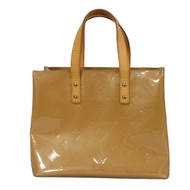 LOUIS VUITTON Lead PM LV 標誌花朵漆皮手提包 Monogram Vernis Noisette 托特包 M91334