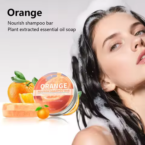Sweet Orange Essential Oil Plant Shampoo Bar, Deep Cleaning Shampoo Soap, Handmade Soap, Fluffy Sham