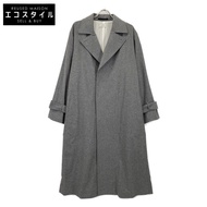 ATON 灰色羊毛棉襯裡臂帶雙排扣雙翼長版大衣 2
