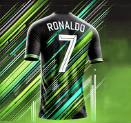 7 Number Football Jersey for Kids Adults CR7 Style Soccer Uniform Oversize Short Sleeve Training T S