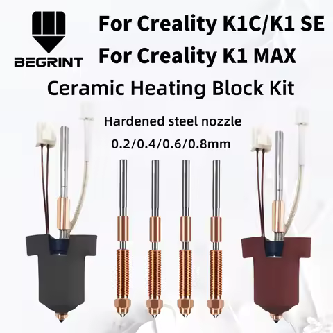 Hotend Kit For Creality K1C/K1 MAX/K1 SE Ceramic Heating Block Kit Quick-Swap Nozzle High Flow Print
