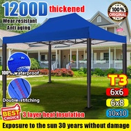 ☔3 layers thickened☔Night Market Canopy 6x6 8x8 10x10 10x15 10x20Ft Full Black pole Frame Folding Ca