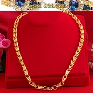 916 Gold Hot Sale Necklace Men's Large Gold Chain Hexagon Tube Gold Thick Necklace high quality