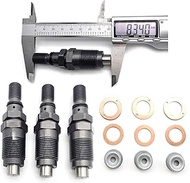 3 PCS Fuel Injectors + Seal Kit With Heat Shield AM879688 for John Deere Tractors 455 756 856 415 42