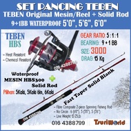 [Promo PancingSet TEBEN 3000] TEBEN HBS Original Mesin/Reel (9+1 BB) + Solid Rod Pancing Set (Joran 