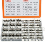 240 Pieces Quick Blowing Glass Fuse 250V5x20 6X30 0.5A-4A5A6.3 A8A10A15A20