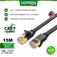 UGREEN Cat 7 Ethernet Cable Lan Cable Internet Cable 10 Gbps Flat Cat7 RJ45 LAN High Speed Internet Flat Wire Cord PS5 Gaming PS4 Xbox One PS3 PC Laptop Modem Router Computer Windows Printer MSI Dell Asus Acer Hp 1 2 3 5 10 15 Meter