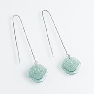 S925 Ruyi Deign Natural Type A Jade Drops Earrings