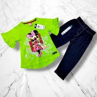 Set Jeans Budak / Baju jalan budak perempuan / Set tshirt dan seluar jeans budak