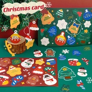 14Pcs/sheet Christmas Tags Xmas Tree Snowman Gift Tag Card for Christmas Cookie Candy Packaging