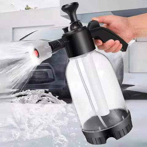 Plastic Disinfection Water Bottle Car Washing Spray Pot Foam 2L Spray Type With Pressure Relief Valv