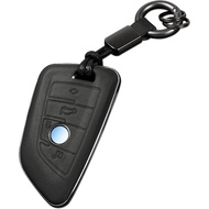 Car leather keycase For BMW Key Fob Cover with Keychain Fit for BMW 3 5 6 7 X1 X2 X3 X5 X6 Series Sm