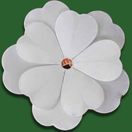 Pamekang jagad asesoris kelopak kap lampu dekorasi pelaminan/standing/gantung model love jumbo putih polos (kain abutai)