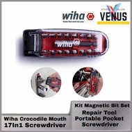 WIHA CROCODILE MOUTH SCREWDRIVER 17 IN 1 BITS KIT MINI - OBENG MAGNET