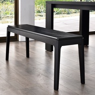 7W Black Solid Wood Long Stool Shoe Changing Stool Bed End Stool Modern Simple Household Dining Tabl