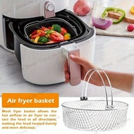 Air Fryer Mesh Basket Stainless Steel Air Fryer Steamer Basket with Handle Metal Air Fryer Crisper B