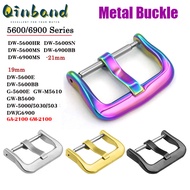 Qinband Stainless Steel Watch Buckle for Casio DW5600 DW6900 GW6900 GW-M5610 G5600E GA2100 GM2100 Watch Acessories Metal Clasp Silicone Strap Buckles