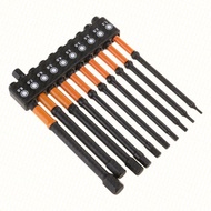 Petrichor 10Pcs Impacts Hex Head Drill Bit Hex Head Wrenches Drill Bit Set Steel Hex Bit Set 100mm M