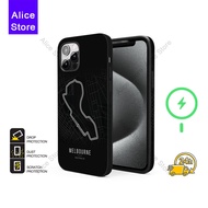 Melbourne F1 Track Map Phone Case for iPhone 17 Pro Max / iPhone 16 Pro Max / 15 Pro Max / 13 Protec