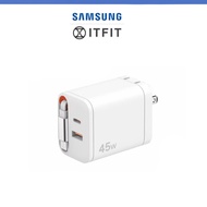 Same Day Shipping from Taiwan✈️| Samsung ITFIT | 45W Retractable Cable Travel Charger | ITPW36 Dual-