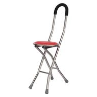 S/💎Elderly Crutches Stool Elderly Crutches Chair Four-Leg Folding Multifunctional Four-Corner Crutches Stool AOM2