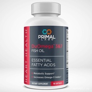 Primal Labs DuOmega 3&7 Fish  with Omega 3 Omega 7, 90 Count Capsules