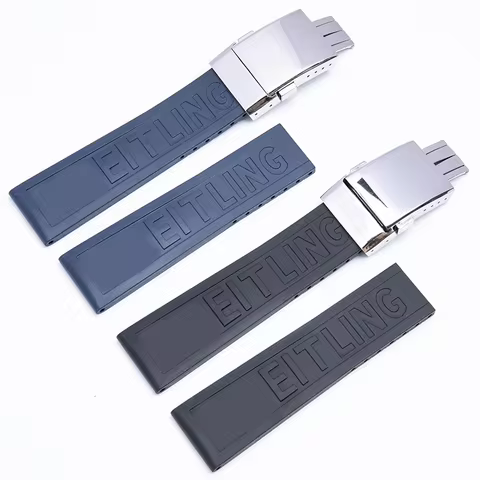 Nature Soft Letter Rubber Bracelet Watchband 22mm For Breitling Strap Super Ocean Avenger Blackbird 
