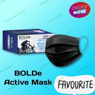 Masker BOLDe Active Mask 3PLy 50 Pcs - Masker Sporty Hitam