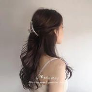 Metis 韓國新款珍珠抓夾女氣質優雅腦勺鯊魚夾大號盤發夾發抓頭飾