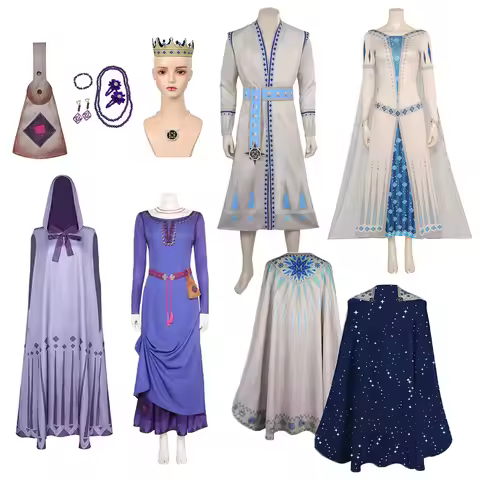 King Cos Magnifico Wish Cosplay Costume Coat Belt Cloak Suit Adult Female Male Halloween Amaya Asha 