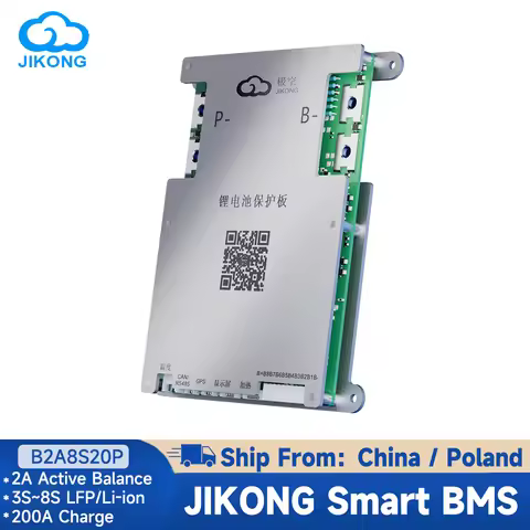 JIKONG Smart BMS with BT APP CAN RS485 2A Active Balance 4S~8S 24V 200A Lifepo4 Li-ion LTO Battery J