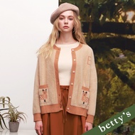 Betty's (35) Alpaca Double Pocket Mohair Cardigan Top (Camel)