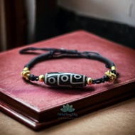 9-Eyed Natural Tibetan Dzi Bracelet, 9-Eyed Dzi Spiritual Bracelet Feng Shui Fortune