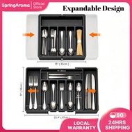 [Hot] Adjustable Kitchen Drawer Organizer Extendable Utensil Organizer，Forks Spoons Knives Storage