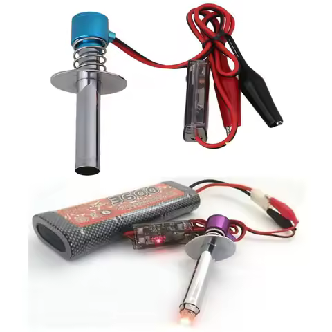 6-12V HSP 80100 Electronic Glow Plug Igniter Cable Clip Nitro Output 18 21 28 engine 1/8 1/10 1/24 R