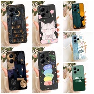 Global Cover For Redmi Note 14 4G Casing Silicone Luxury Fashion Flowers Kawaii Cute 2D Painted Phon
