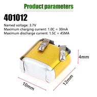 Lithium Polymer Baterai Battery 401012 Rechargeable 3.7V 30mah Untuk Headset Bluetooth TWS I7 I9S I