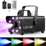8 LED Adjustable Color Smoke Machine 500W Small Halloween Fog Machine KTV Stage Lighting Effect Atmo